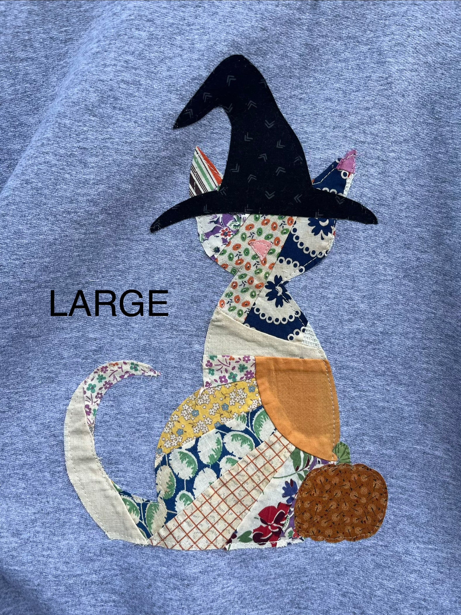 Witchy Vintage Quilt Cat Sweatshirt M,L,XL