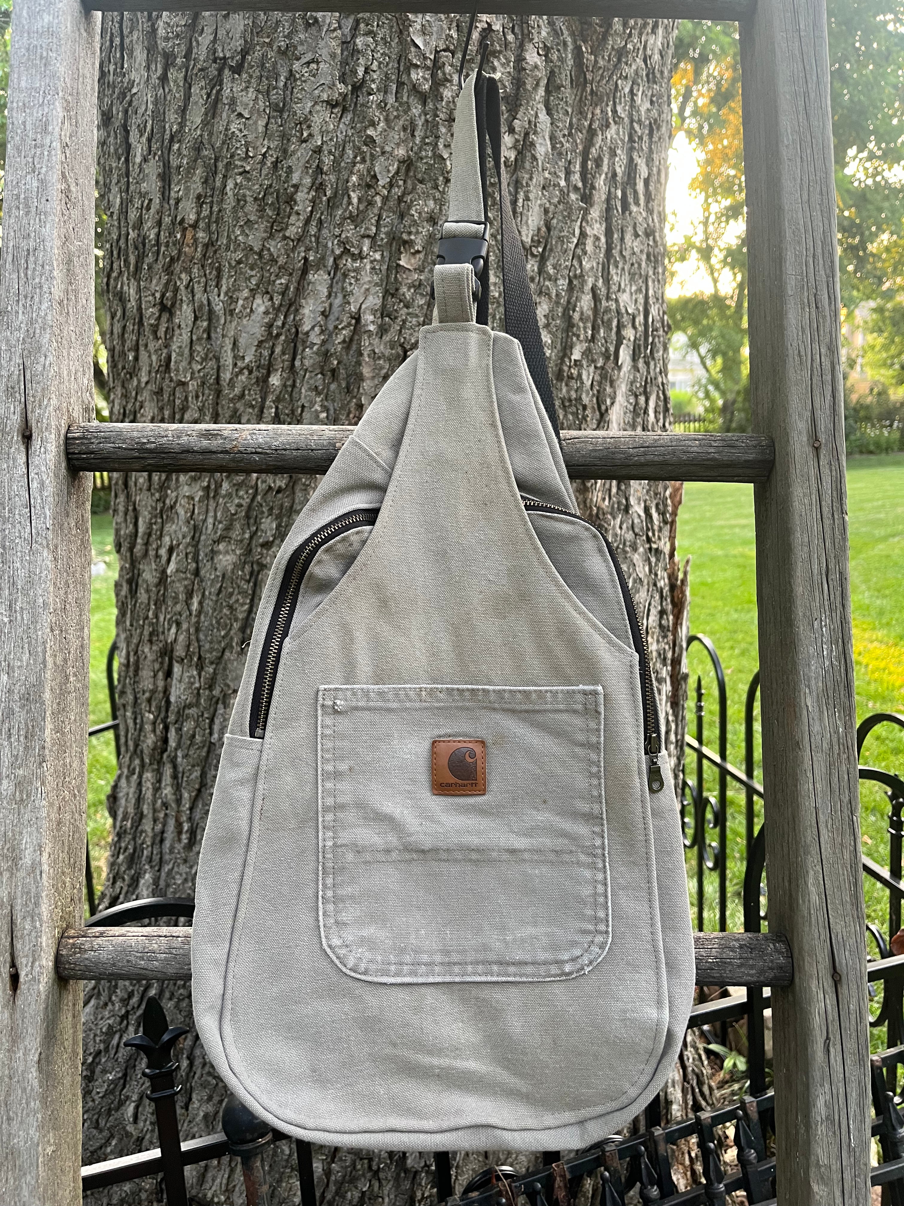 Up-cycled workwear sling bag