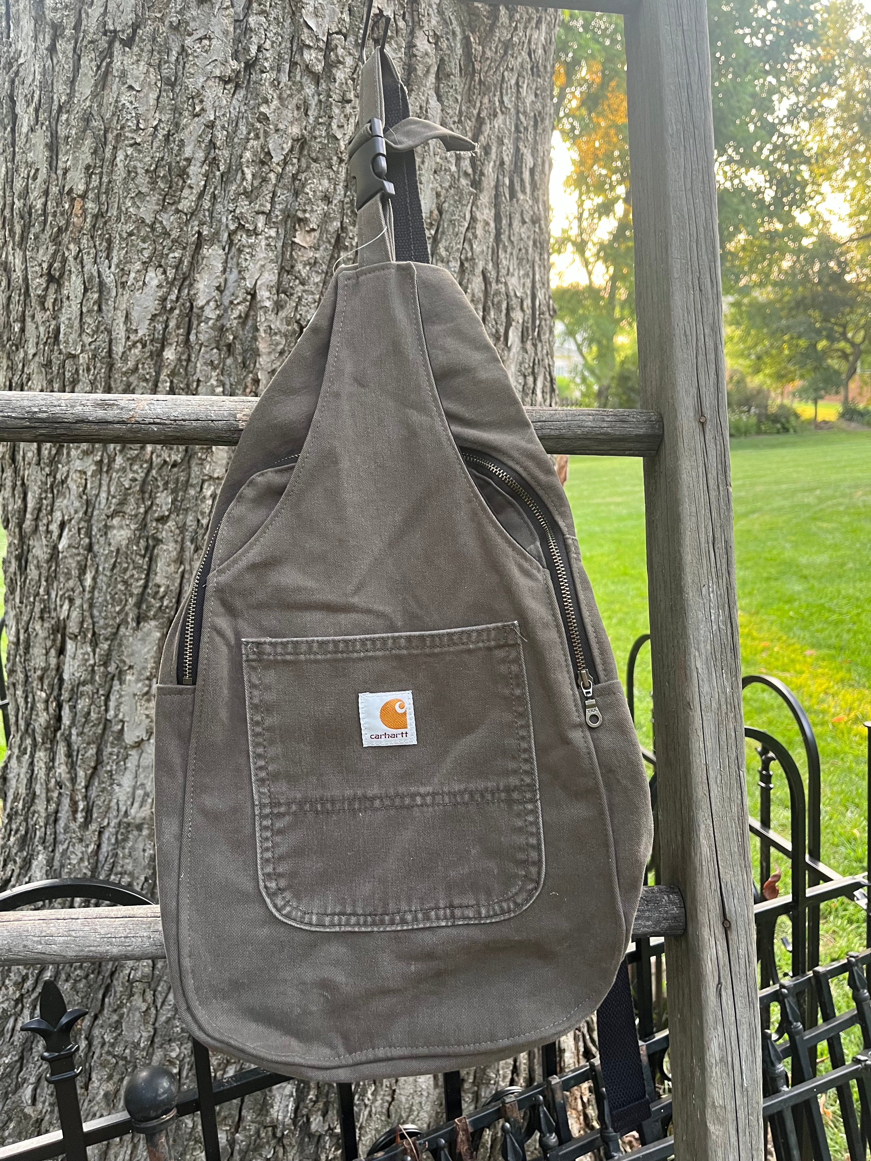 Up-cycled workwear sling bag