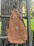 Up-cycled workwear sling bag