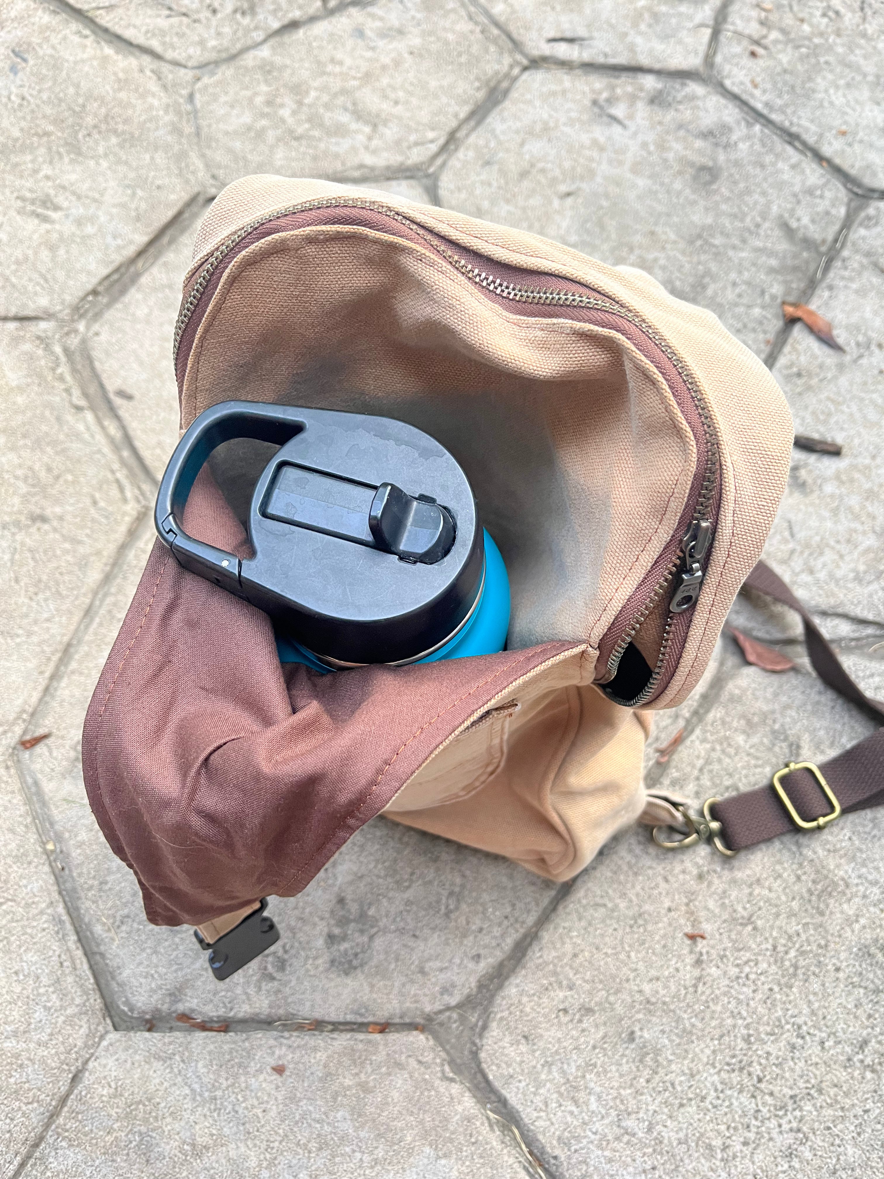 Up-cycled workwear sling bag