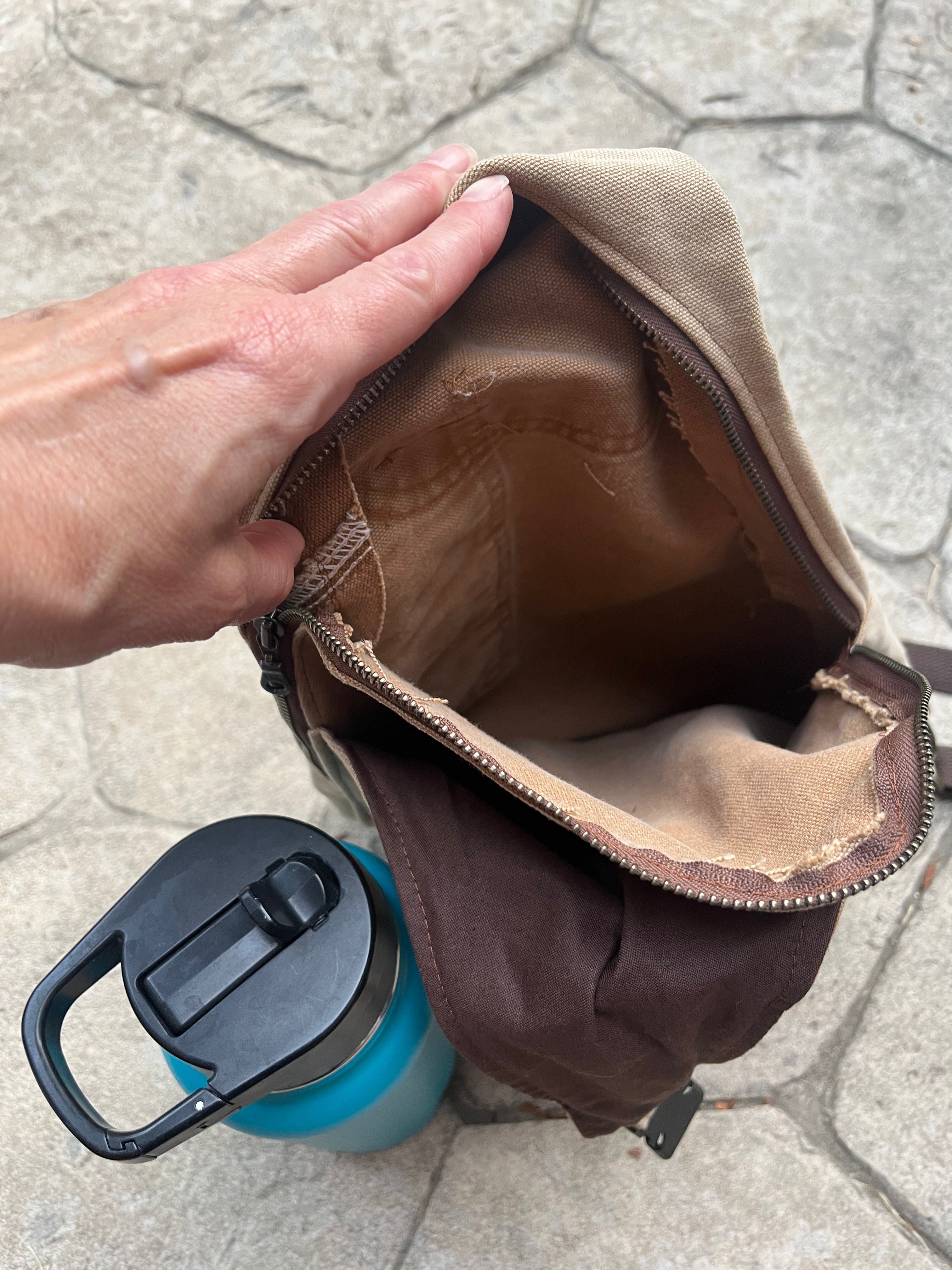 Up-cycled workwear sling bag