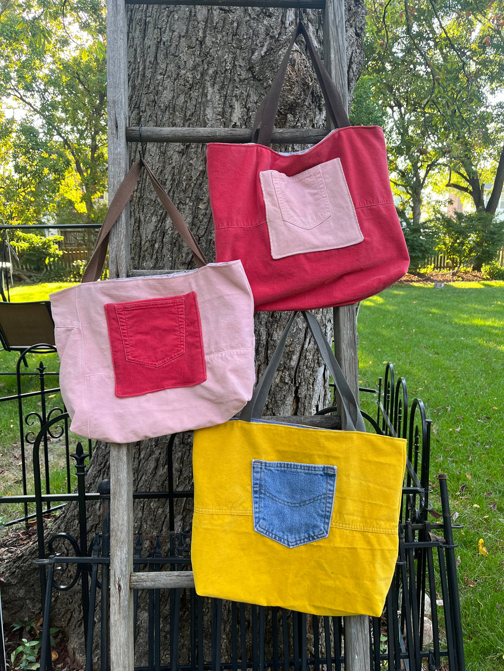 Up-cycled Corduroy Totes