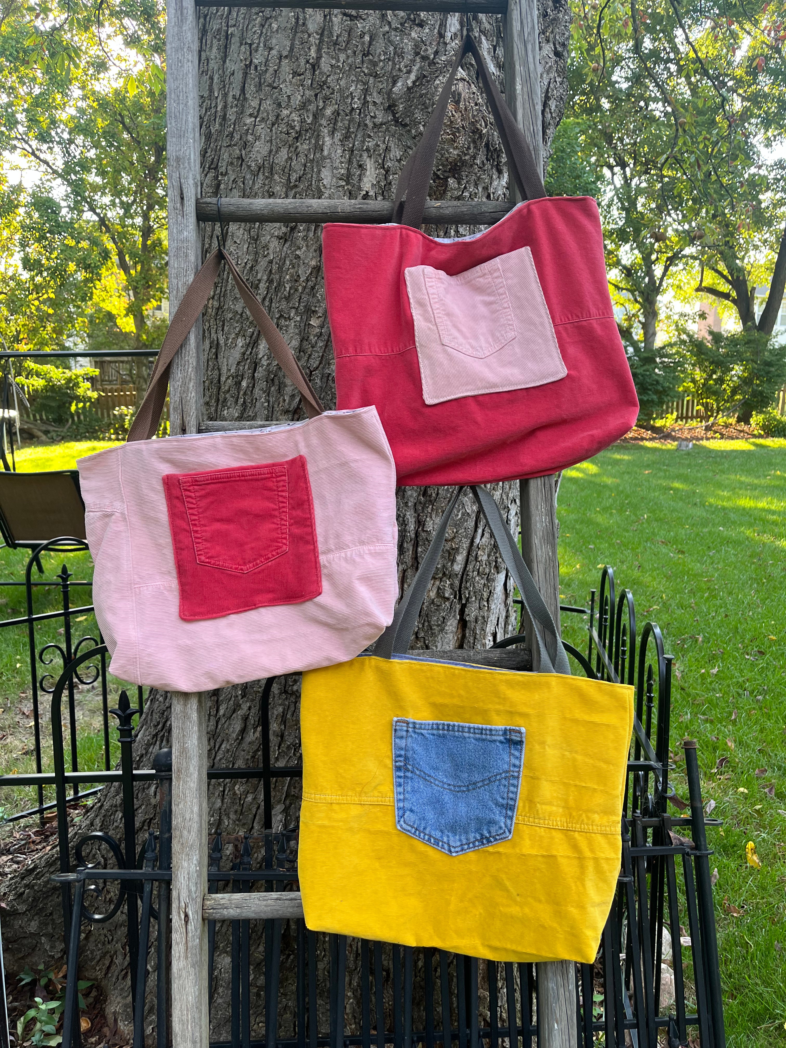 Up-cycled Corduroy Totes