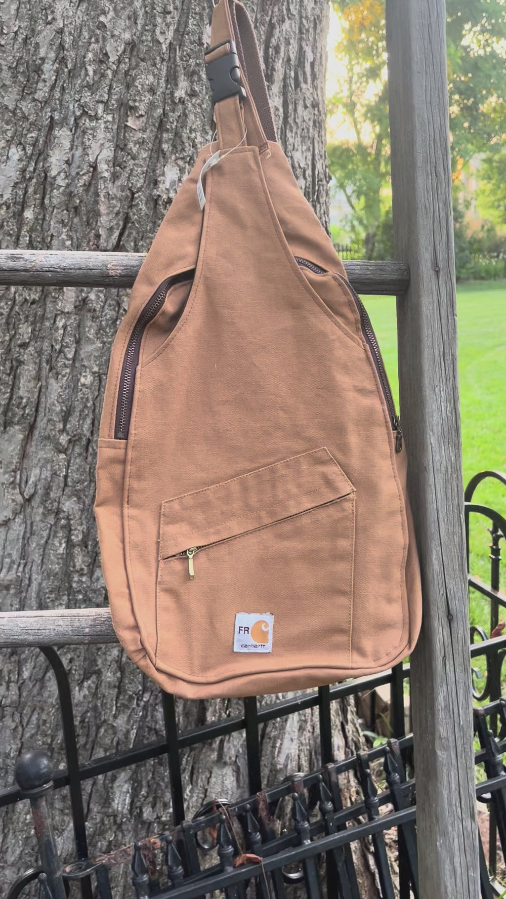 Up-cycled workwear sling bag