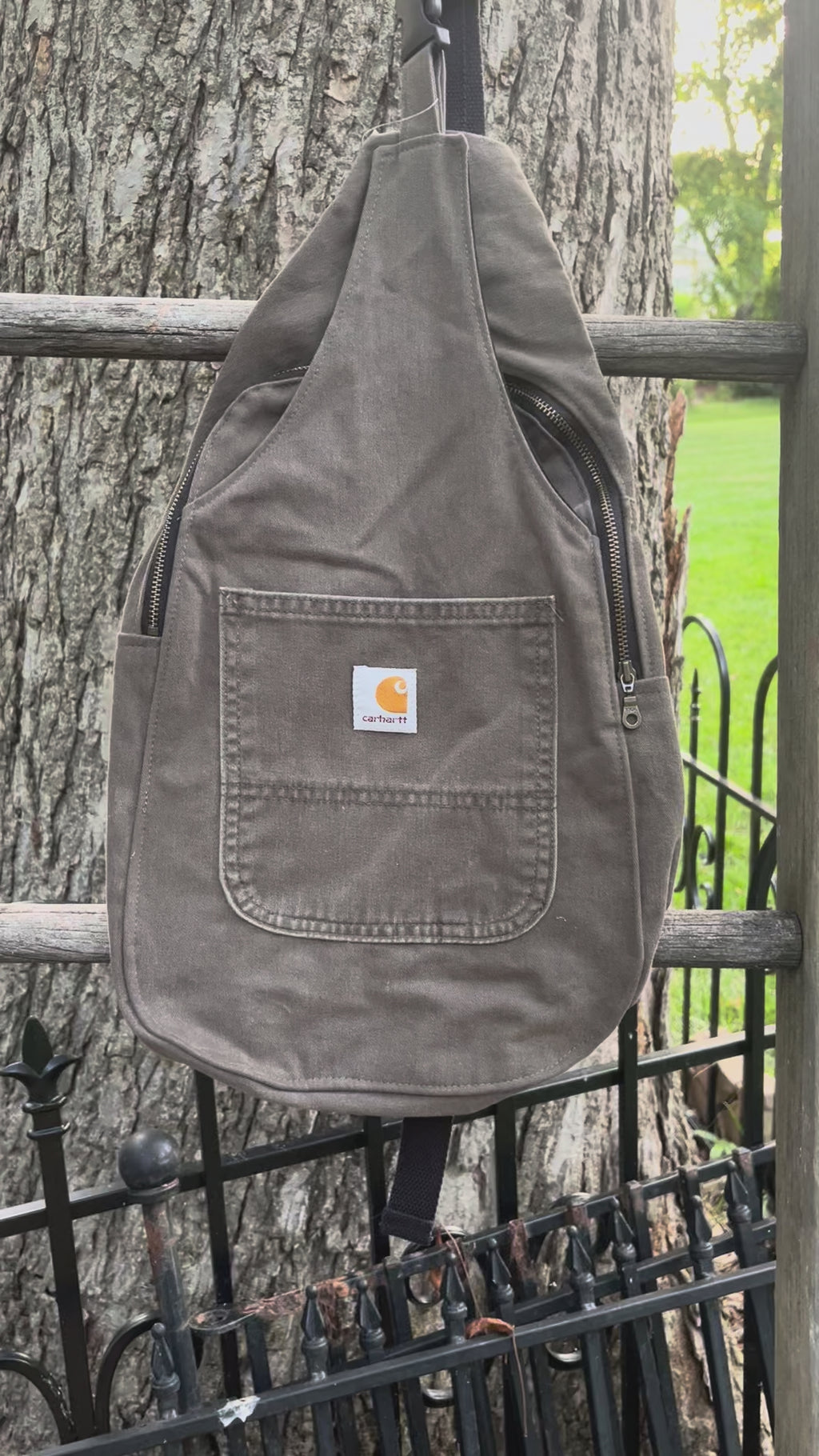 Up-cycled workwear sling bag