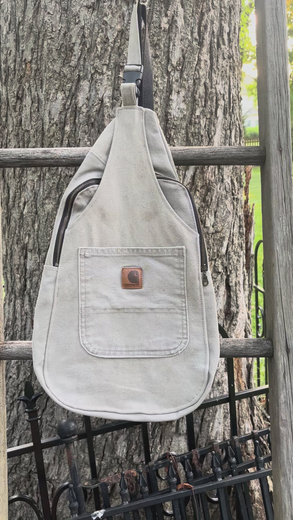 Up-cycled workwear sling bag