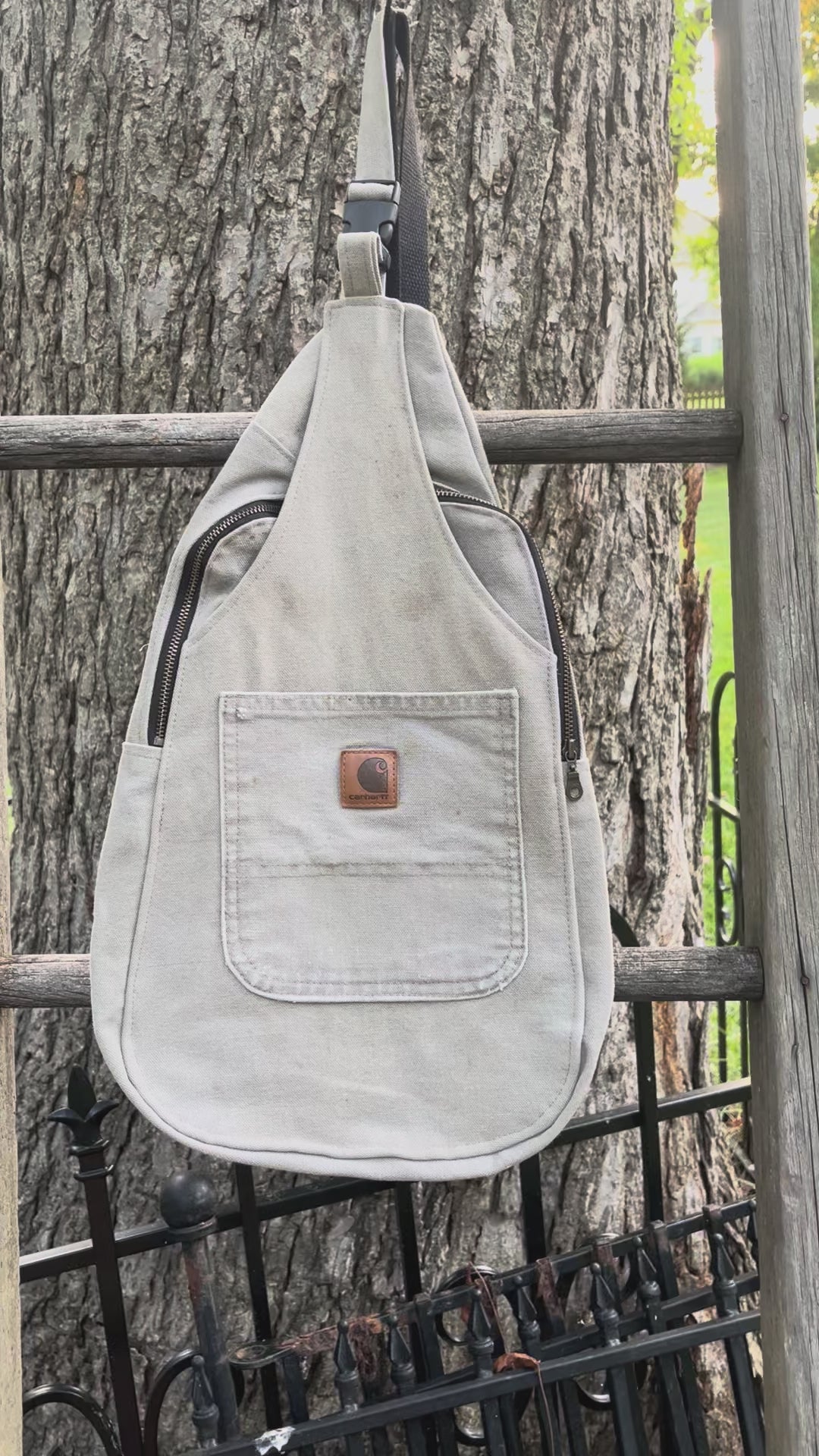 Up-cycled workwear sling bag