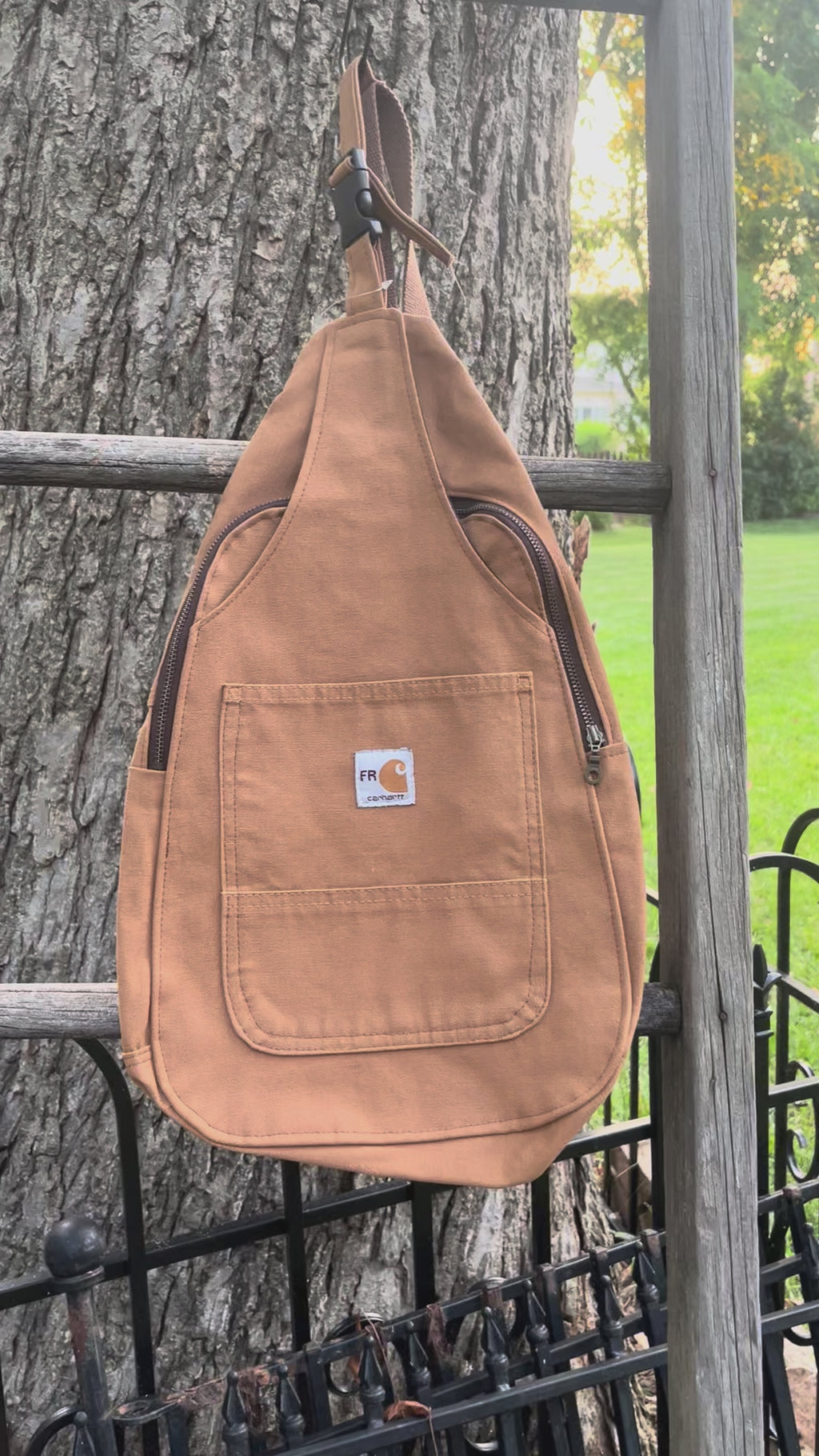 Up-cycled workwear sling bag